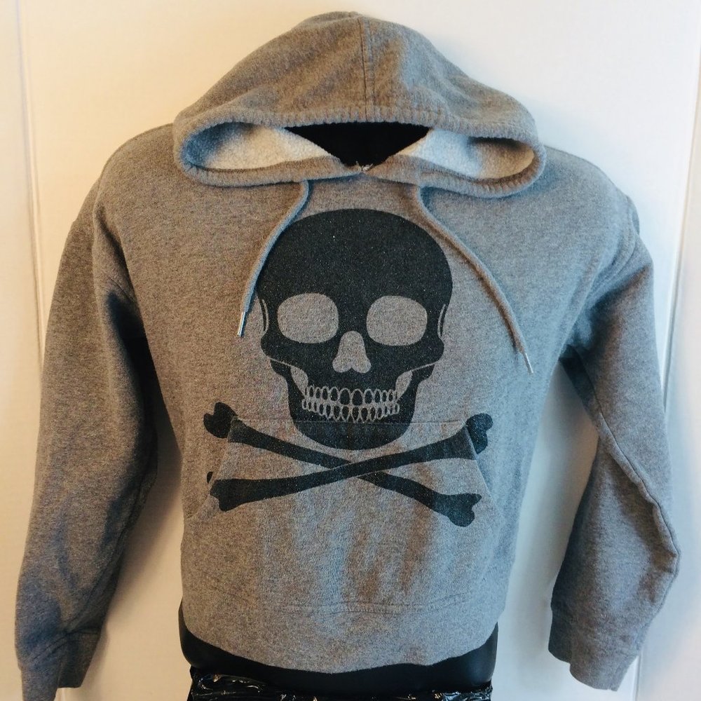 HOT TOPIC Girls/Boys Hoodie Glitter Skull Sweater